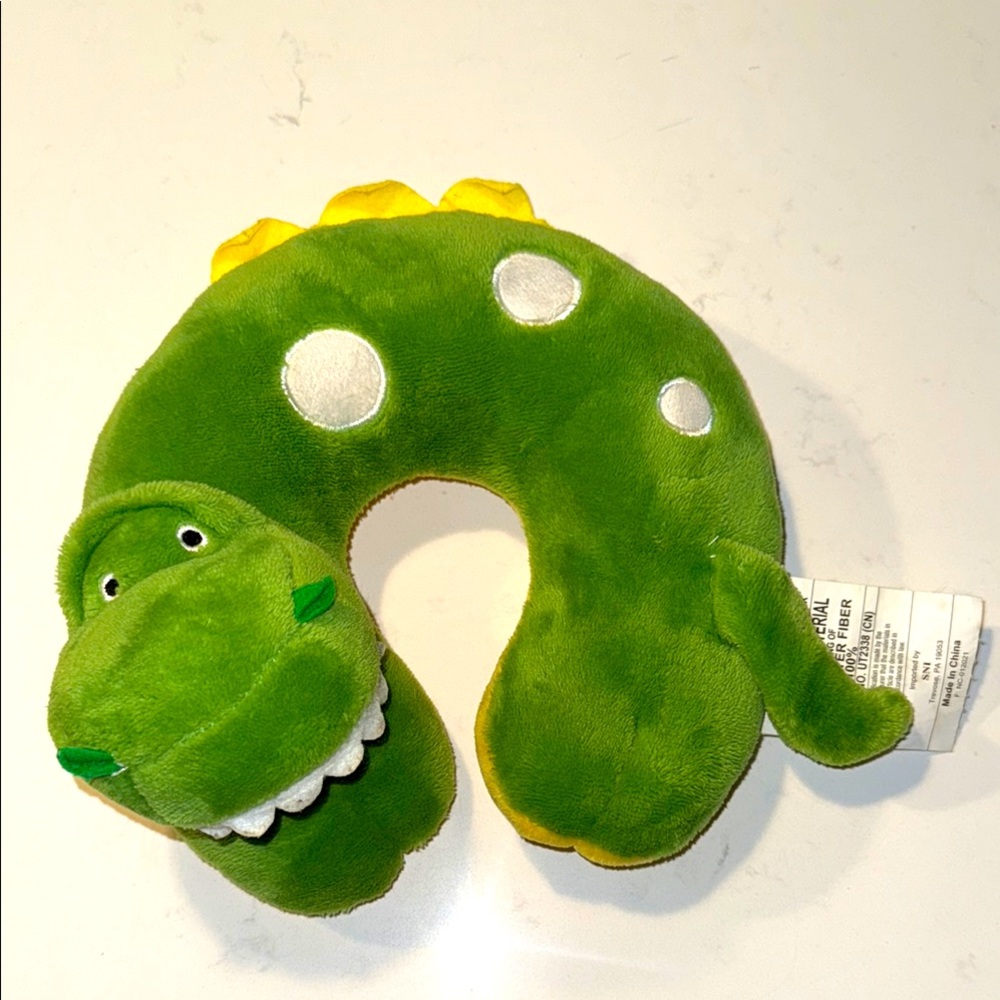 Green Dinosaur Neck Pillow